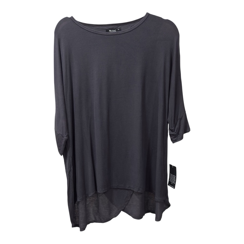 NWT Michael Lauren XRevolve Winslow Draped Criss Cross Top Graphite Gray XSmall